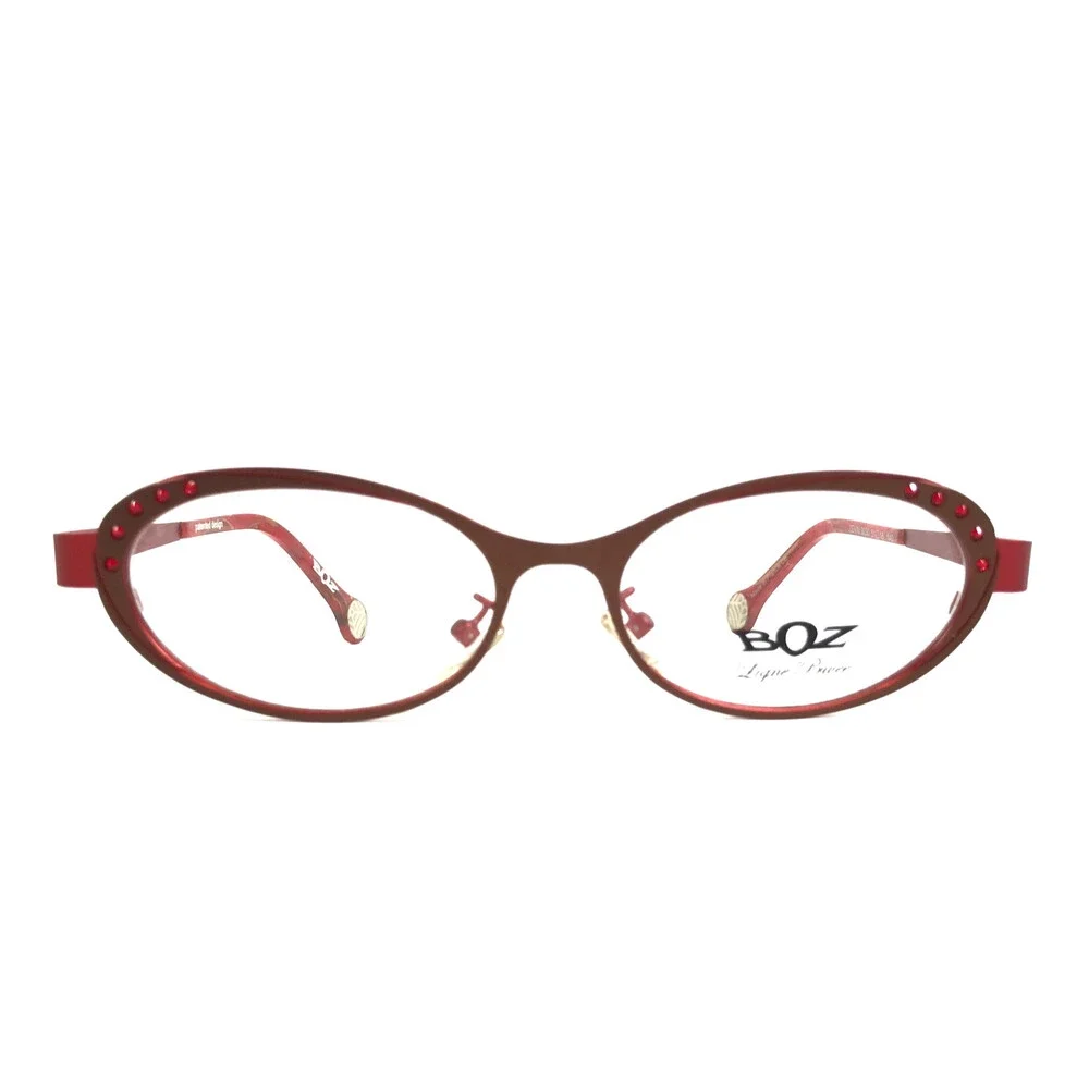 BOZ Eyeglasses Frames ZENNI 9030 Brown Red Strass Crystals Burgundy 51-16-140